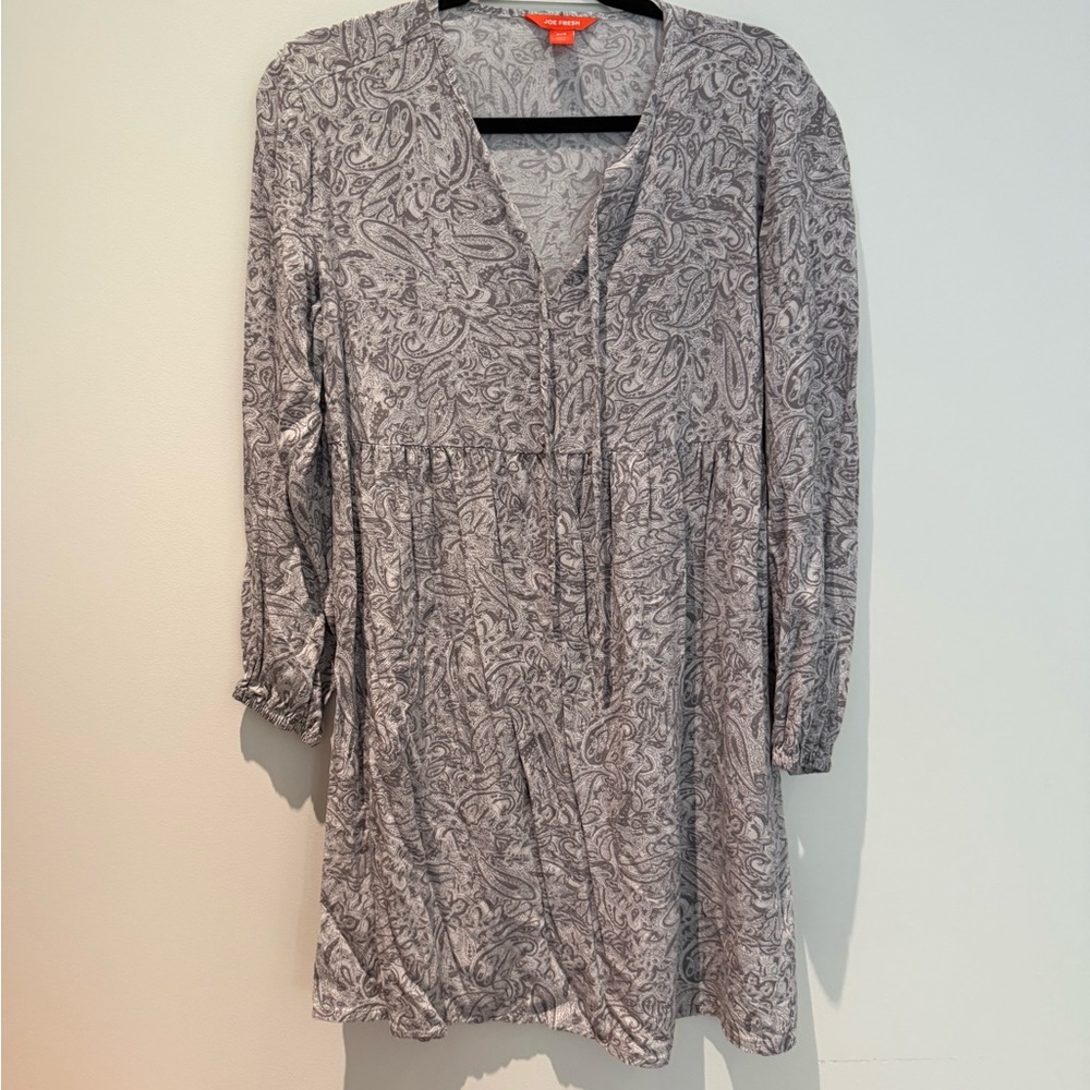 Joe Fresh Gray Paisley Tunic dress